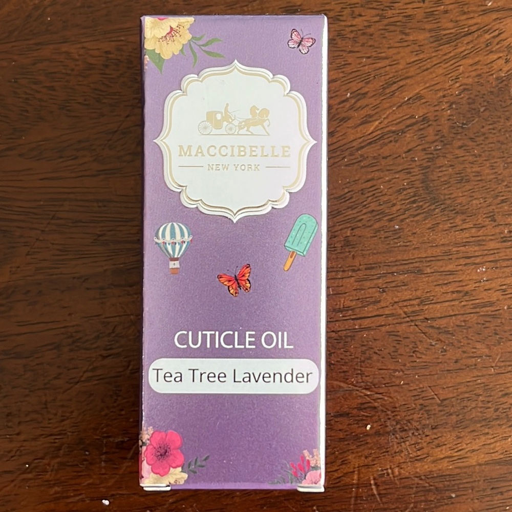 MACCIBELLE New York cuticle oil Teatree lavender .5 ounces brand new never used.